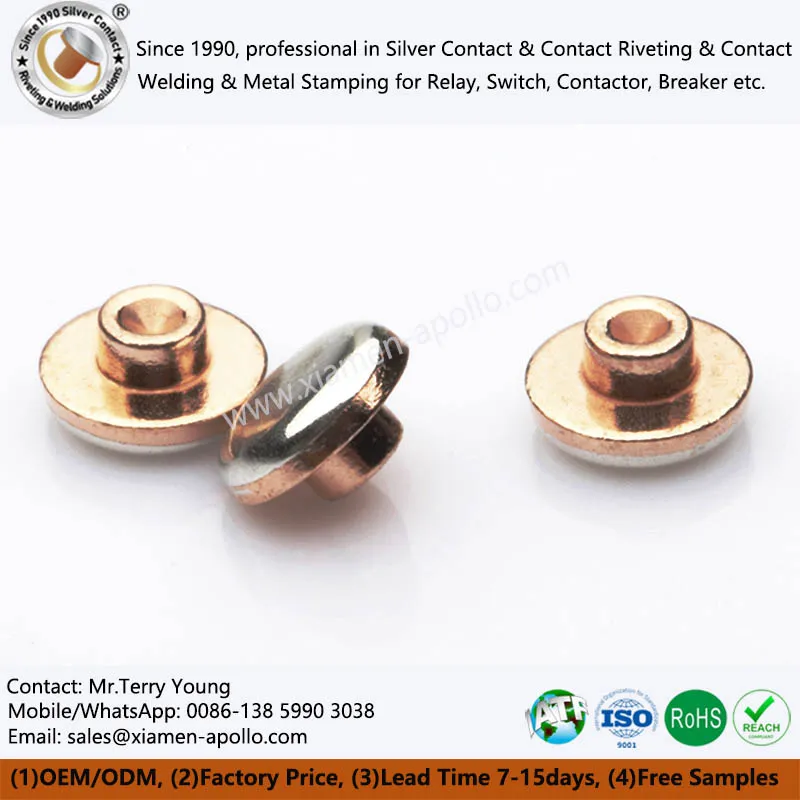 Bimetal rivet-type contact Bimetal rivet-type contact