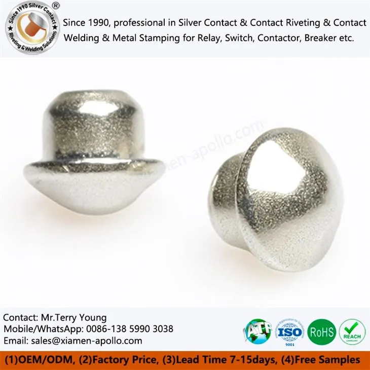 Mushroom Shaped Silver Contacts